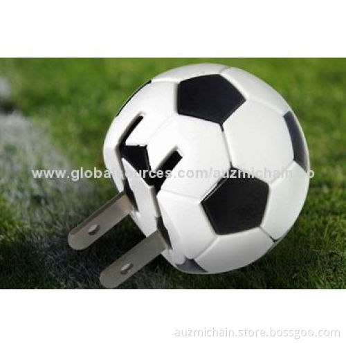 Universal Football Single Travel USB Wall Adapter, Good Quality, 100-240V AC Input